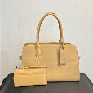 Margot New York | Camel Leather Satchel & “Patty” Envelope Wallet